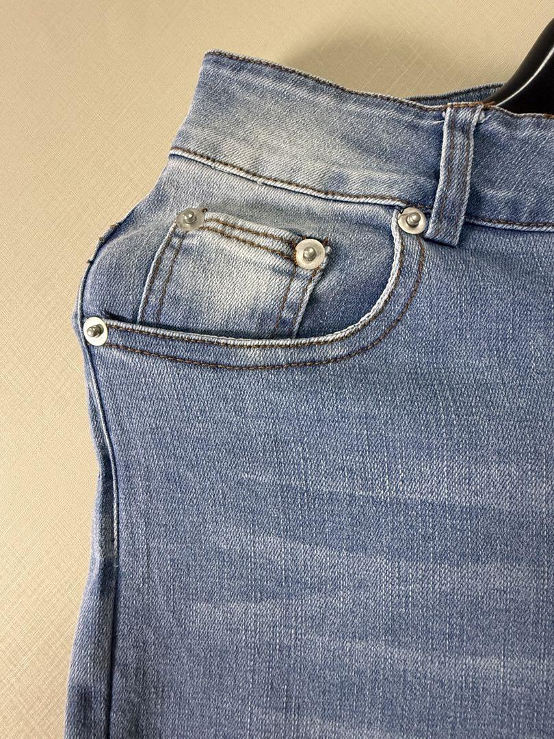 andmary Lacey ribbon denimフレアジーンズ ライトブルー - メルカリ