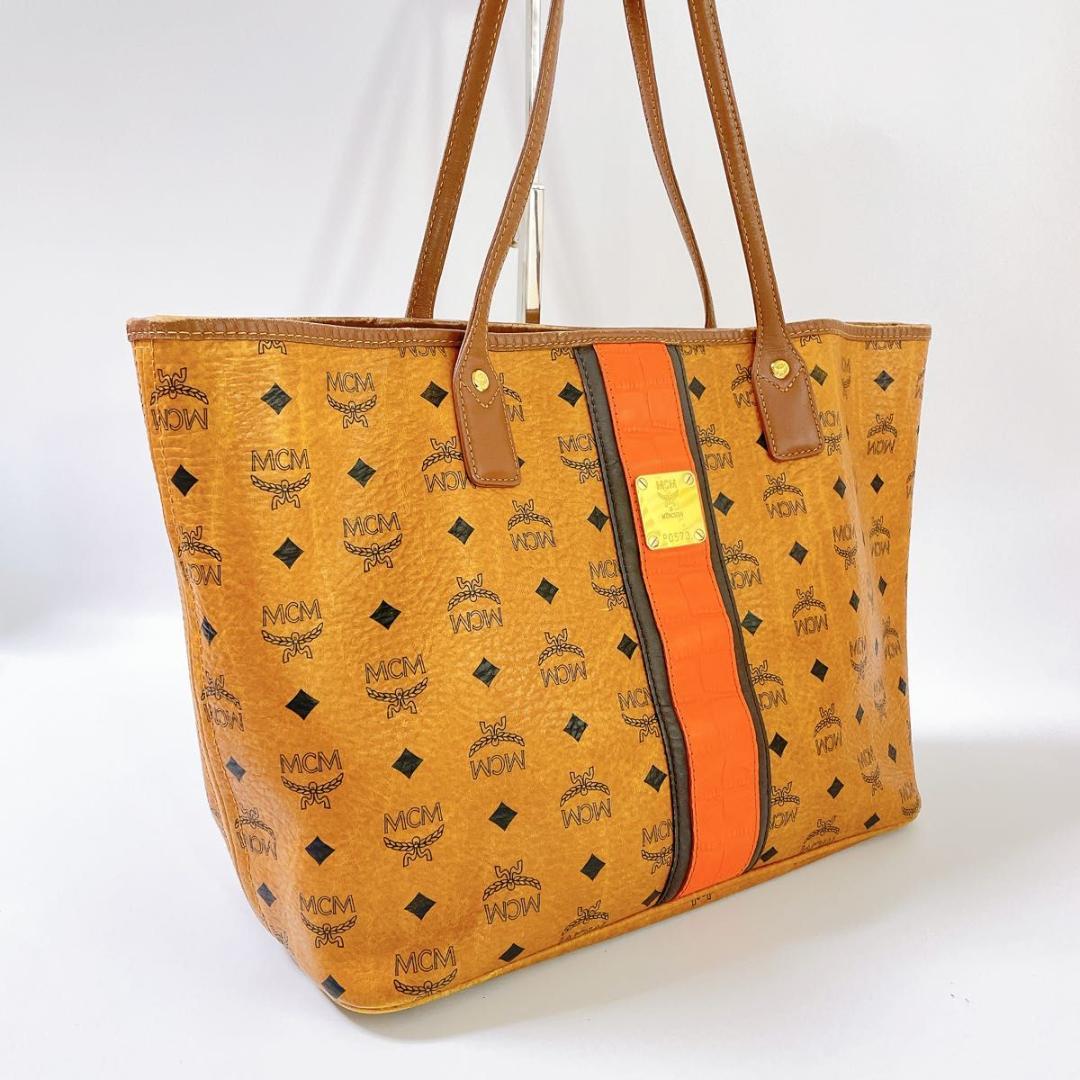 美品】MCM エムシーエム ロゴグラム トートバッグ クロコ 型押し
