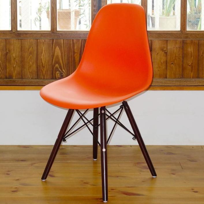 イームズ DSWシェルチェア イス 椅子 Eames 家具 オレンジ/BR