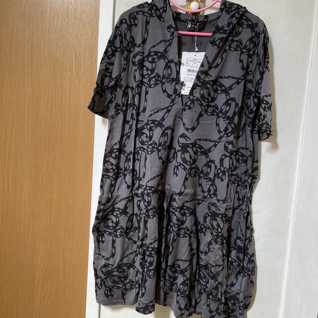 hysteric glamor 蛇模様 グレー 半袖チュニック FREEトップス