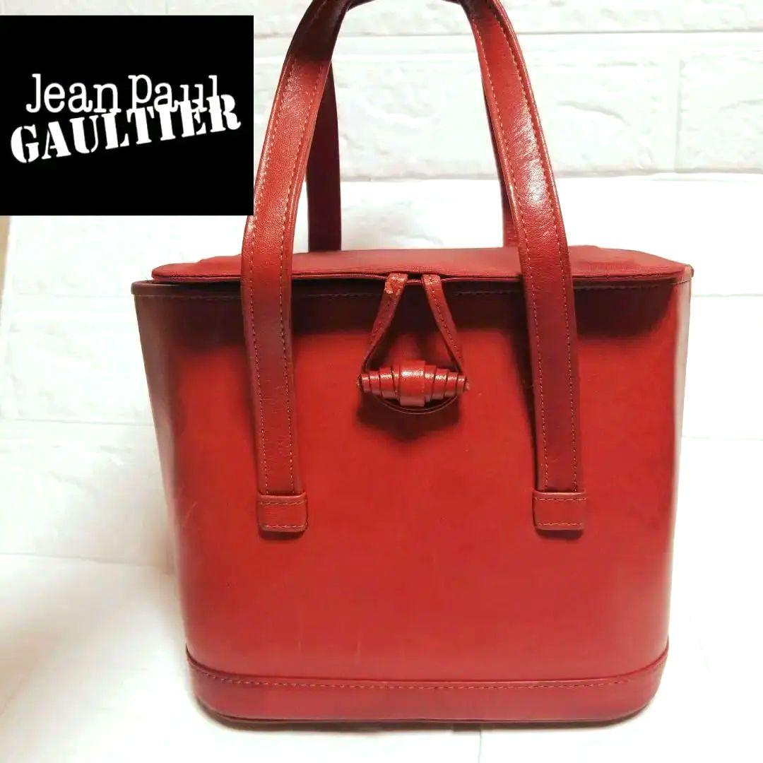 希少レアデザイン希少✨Jean Paul GAULTIER　ハンドバッグ レザー　レッド