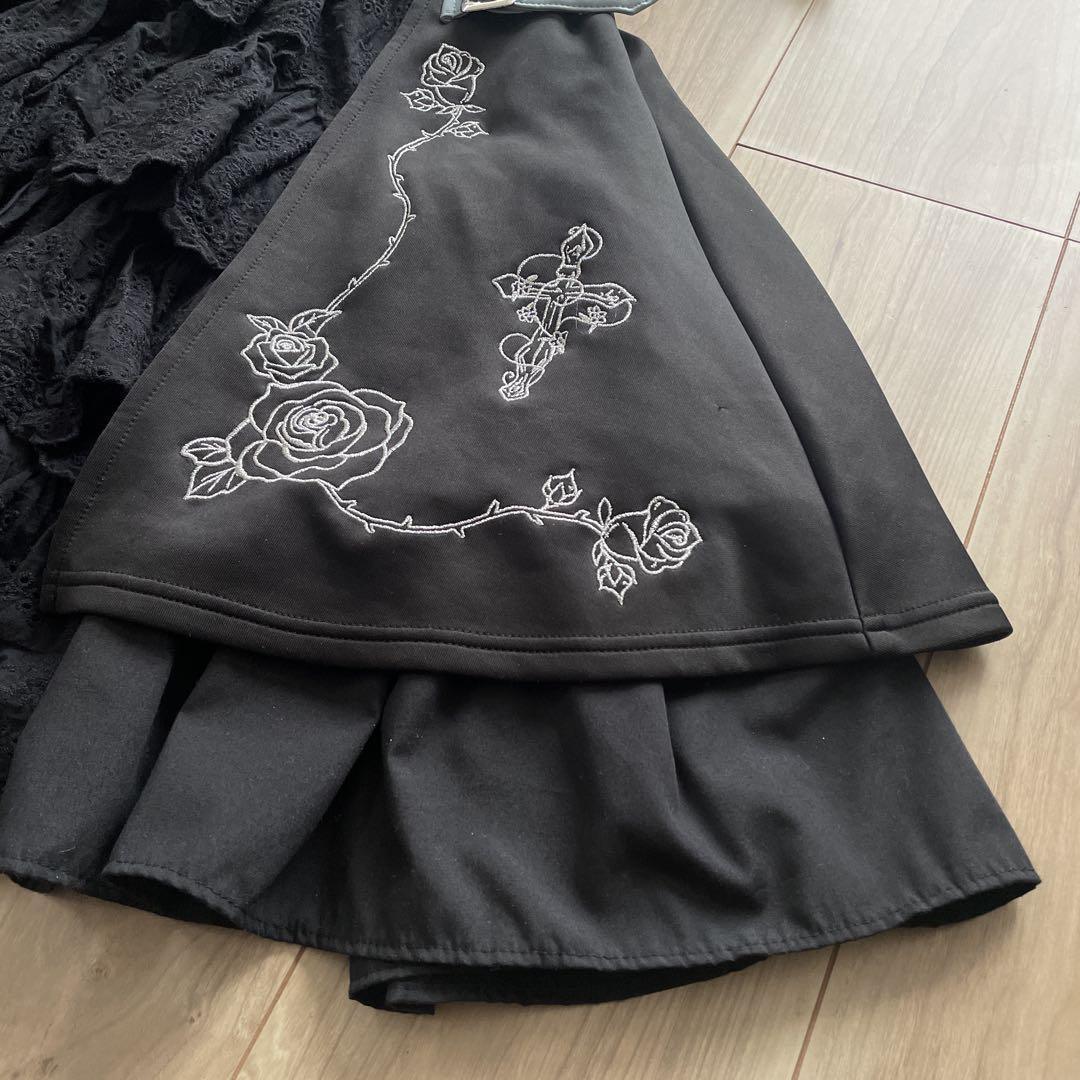 【良品】Jamie エーエヌケー ゴシックバラ刺繍ワンピース　M ロリータ 黒