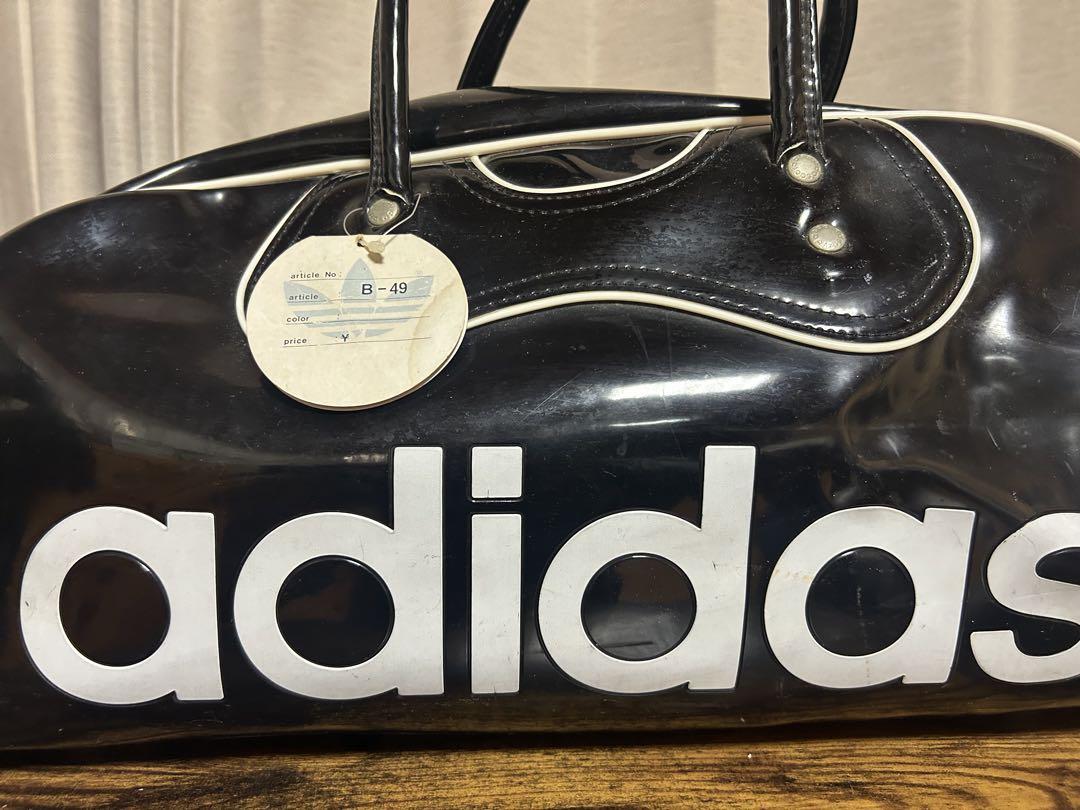 adidas エナメルボストンバッグvintage ボストンバッグ 黒　美品希少