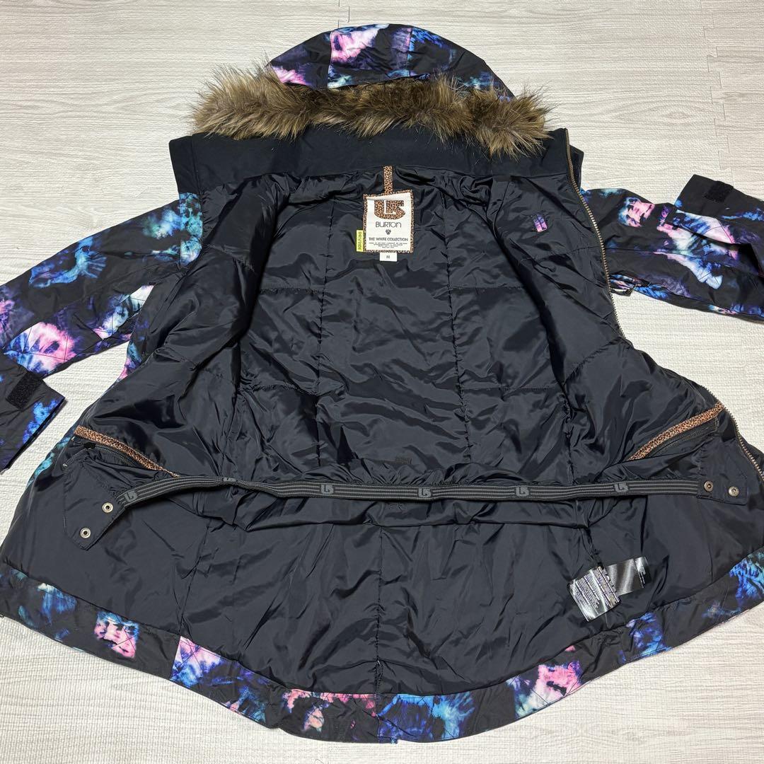 【美品】BURTON バートン　スノーボードウェア　ジャケット　総柄　ファー