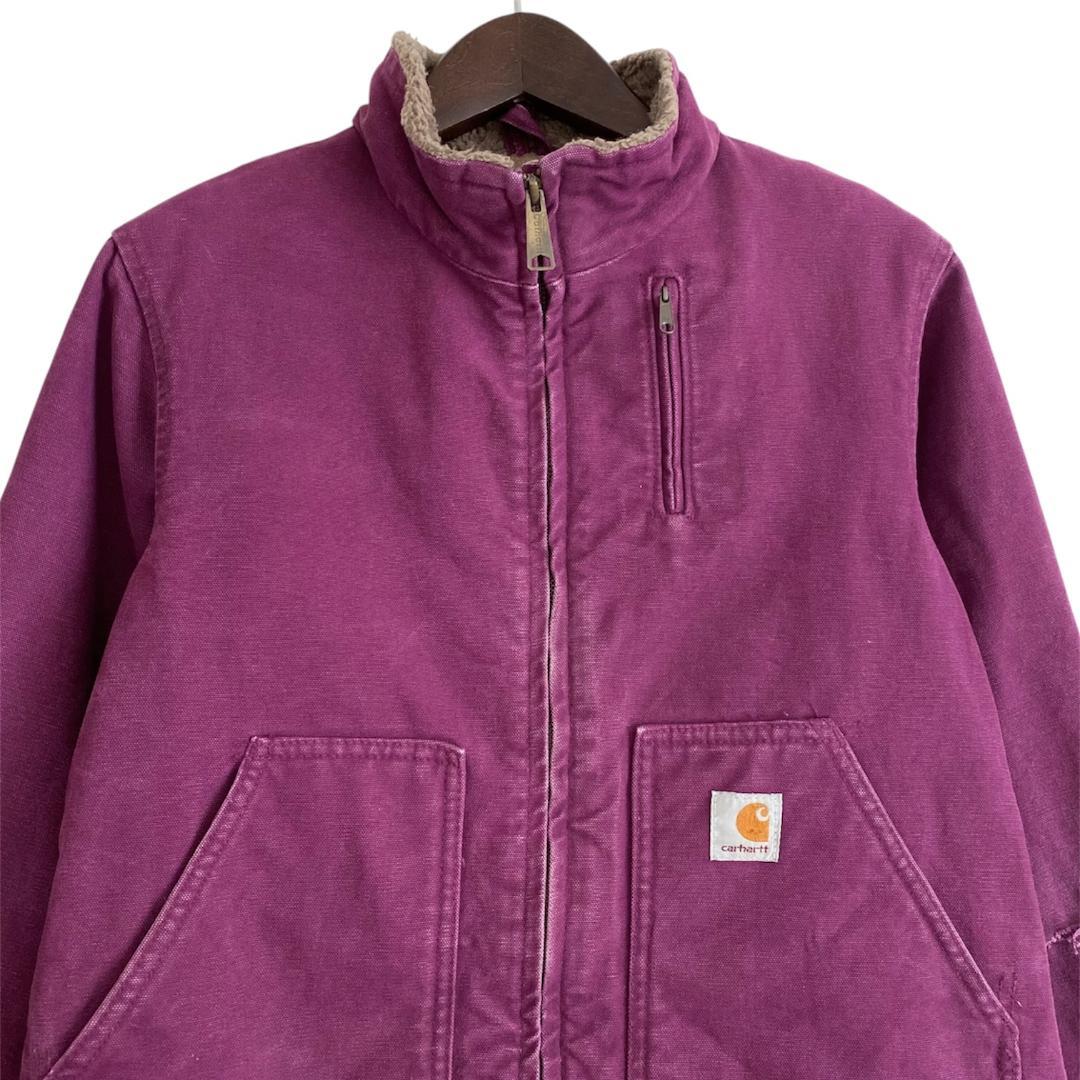 メキシコ製 carhartt カーハート ダックジャケット 裏ボア パープル