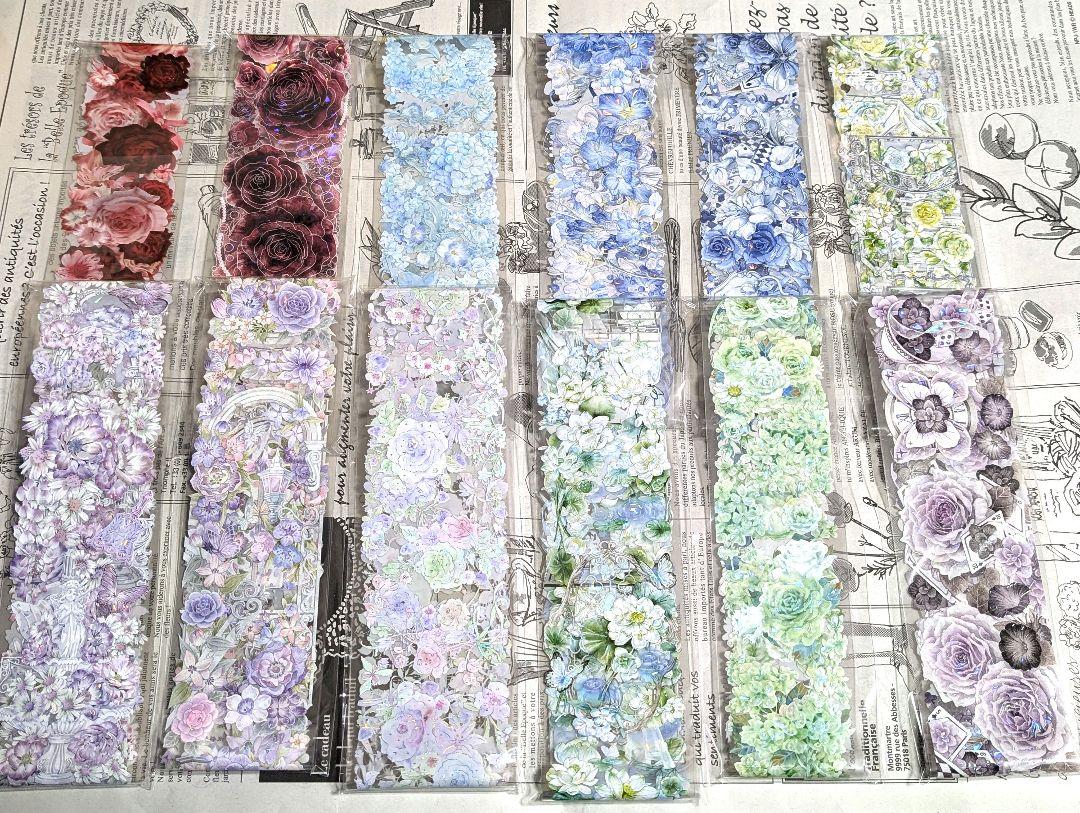 海外マスキングテープ 薔薇 花 リフィル 切り売り 装飾マステ