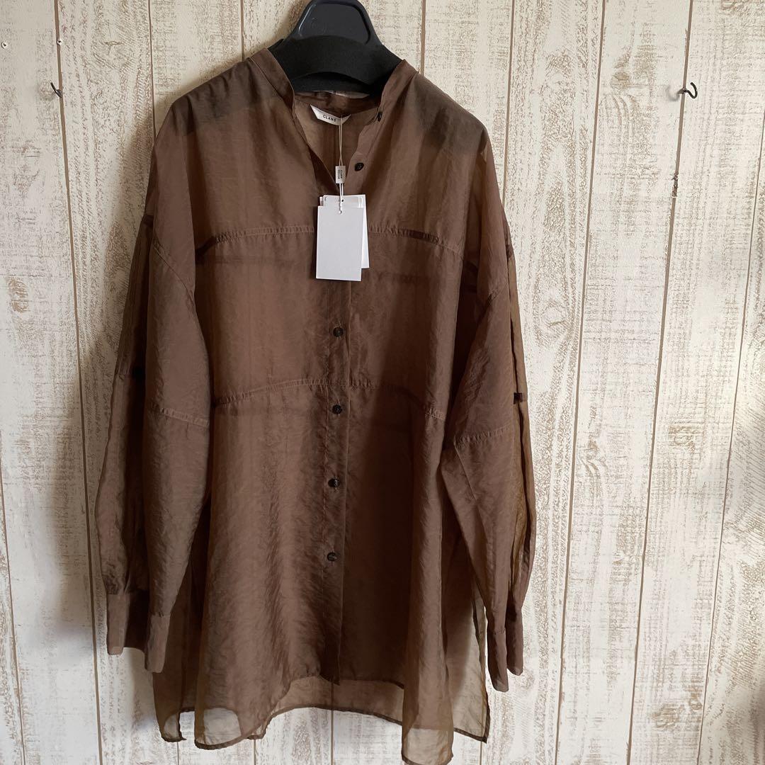 新品　CLANE クラネ　スウィッチシアーシャツ　ブラウン