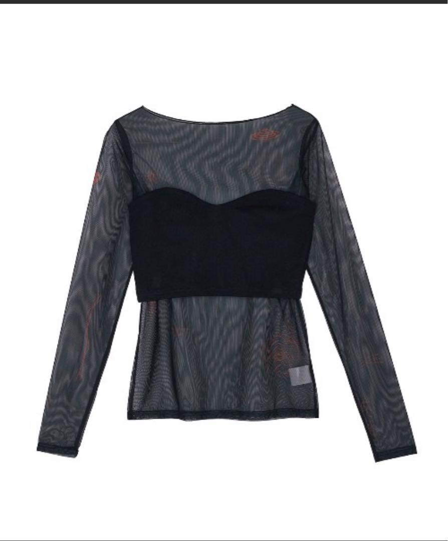 PLANET SHEER TATTOO WITH BUSTIER TOP