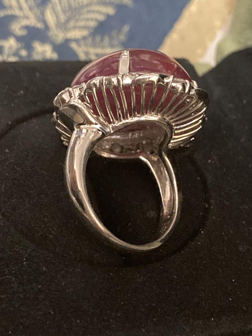 大粒 スタールビー 32ct ダイヤ 1ct プラチナ 21g 画像8