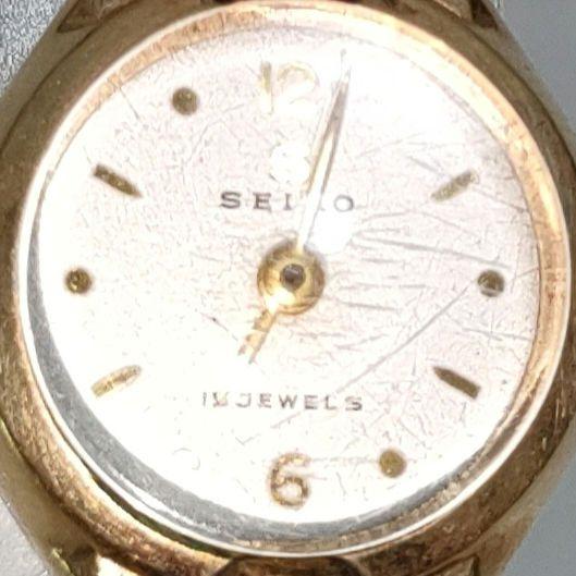 SEIKO　セイコー　手巻き　腕時計　14k filled セイコー SEIKO ユニーク 角型 14KGF 金張り アールデコ 楔