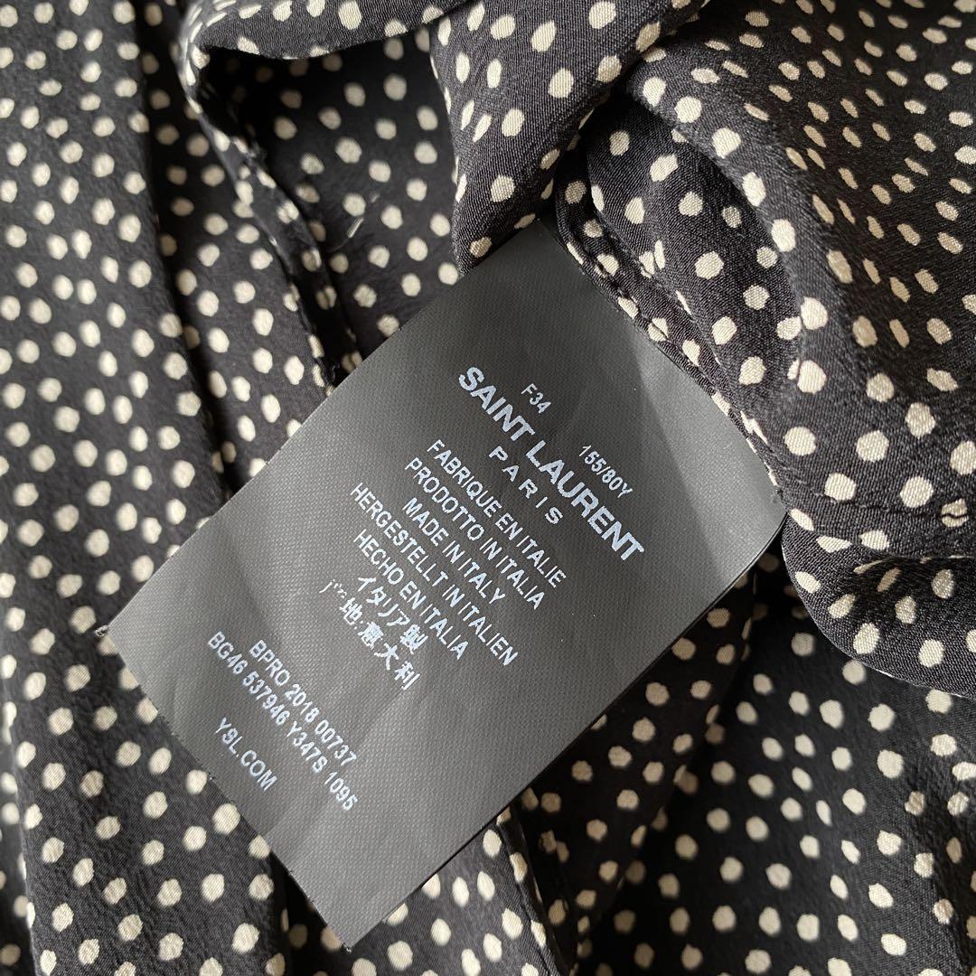 美品 シルク100%◎SAINT LAURENT PARIS ボウタイ ブラウス