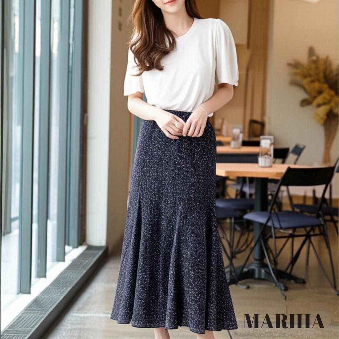 【美品】MARIHA マリハ 夢見るマーメイドのスカート ドット柄 黒 36S