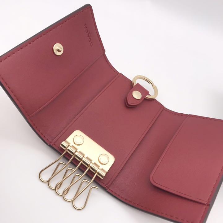得価最新作 COACH ファイブリング キーケース ホース アンド キャリッジ レッド 新品 v6kFN-m28684522269 SALE高品質