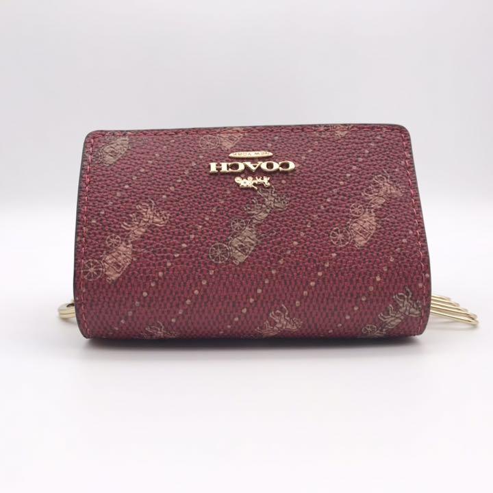 得価最新作 COACH ファイブリング キーケース ホース アンド キャリッジ レッド 新品 v6kFN-m28684522269 SALE高品質