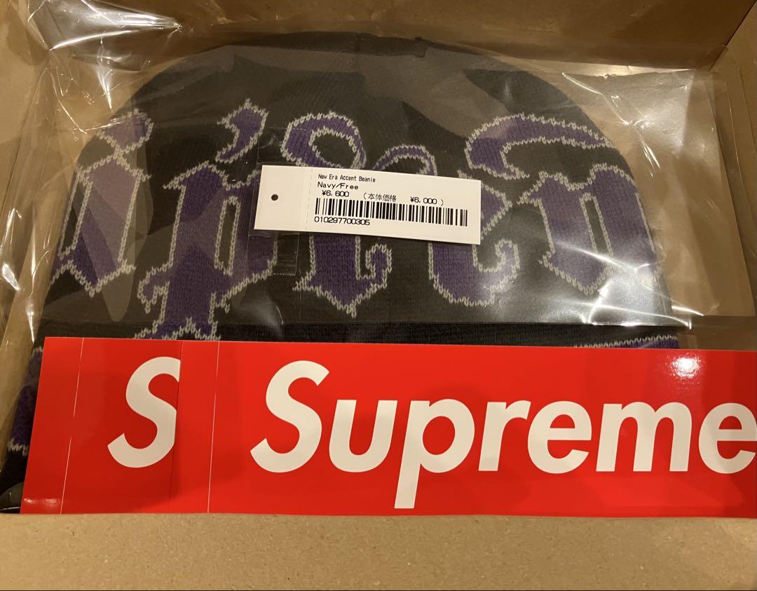 Supreme New Era Accent Beanie ネイビー ニューエラ