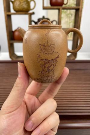 中国茶用陶器ポット 茶色