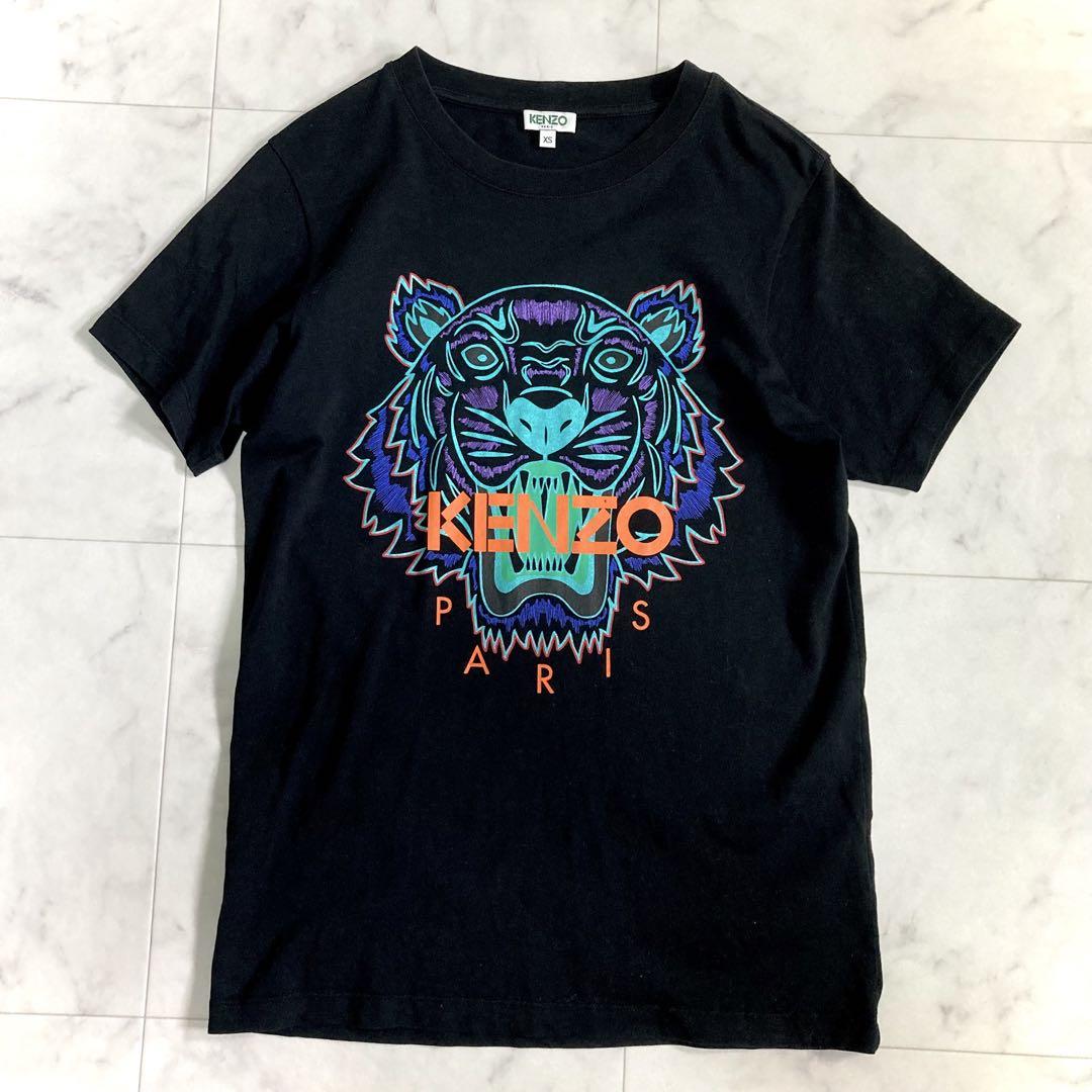美品 ケンゾー トラプリント 近年モデル 半袖 Tシャツ ブラック