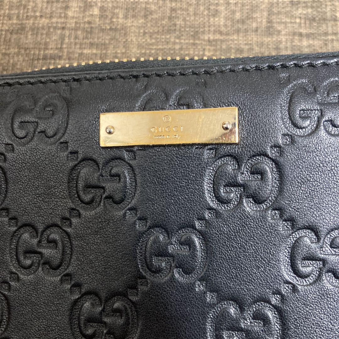 GUCCI GG柄 ブラック ゴールド t4Zme-m28690843217 グッチシマ 長財布 ラウンドファスナー 2022特価