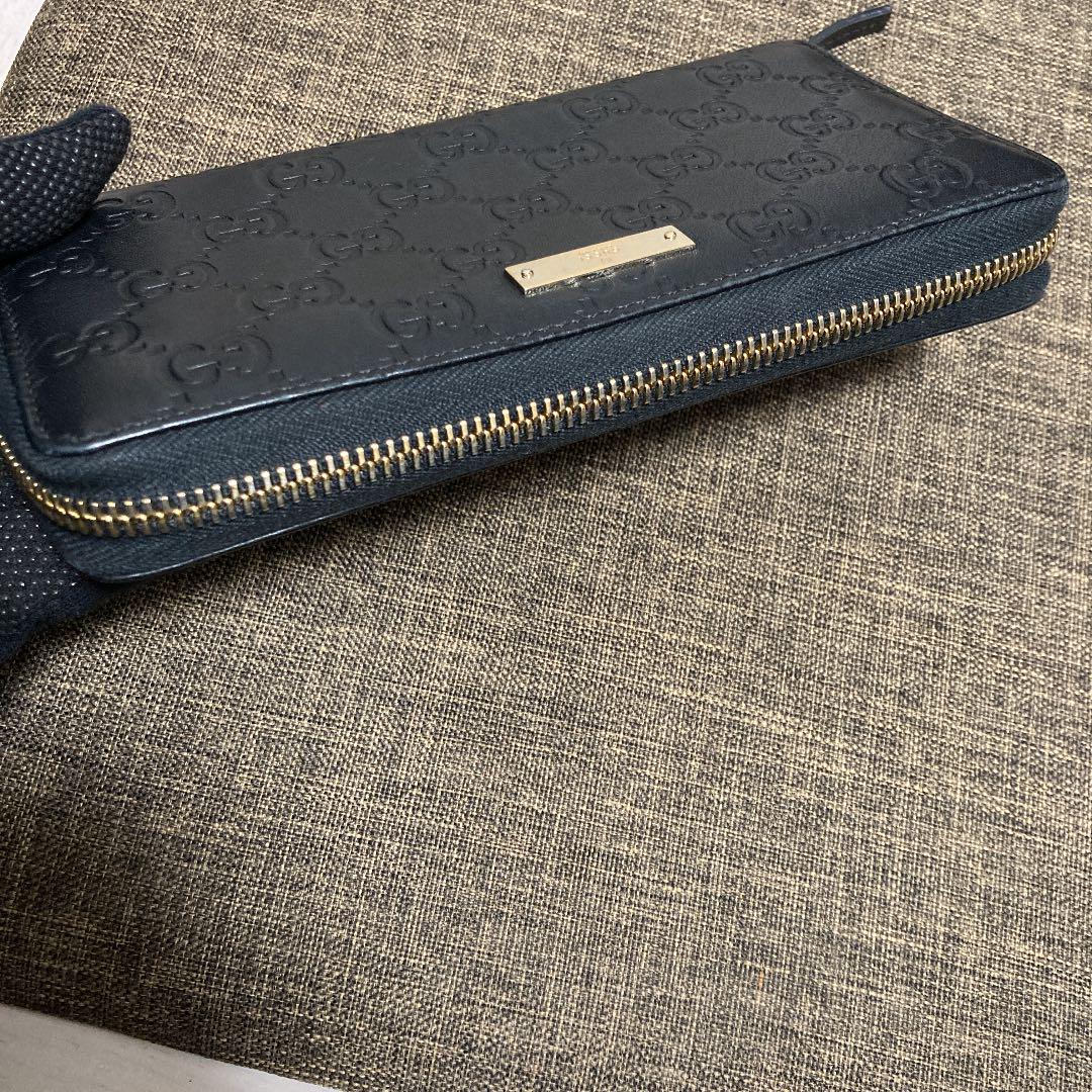 GUCCI GG柄 ブラック ゴールド t4Zme-m28690843217 グッチシマ 長財布 ラウンドファスナー 2022特価