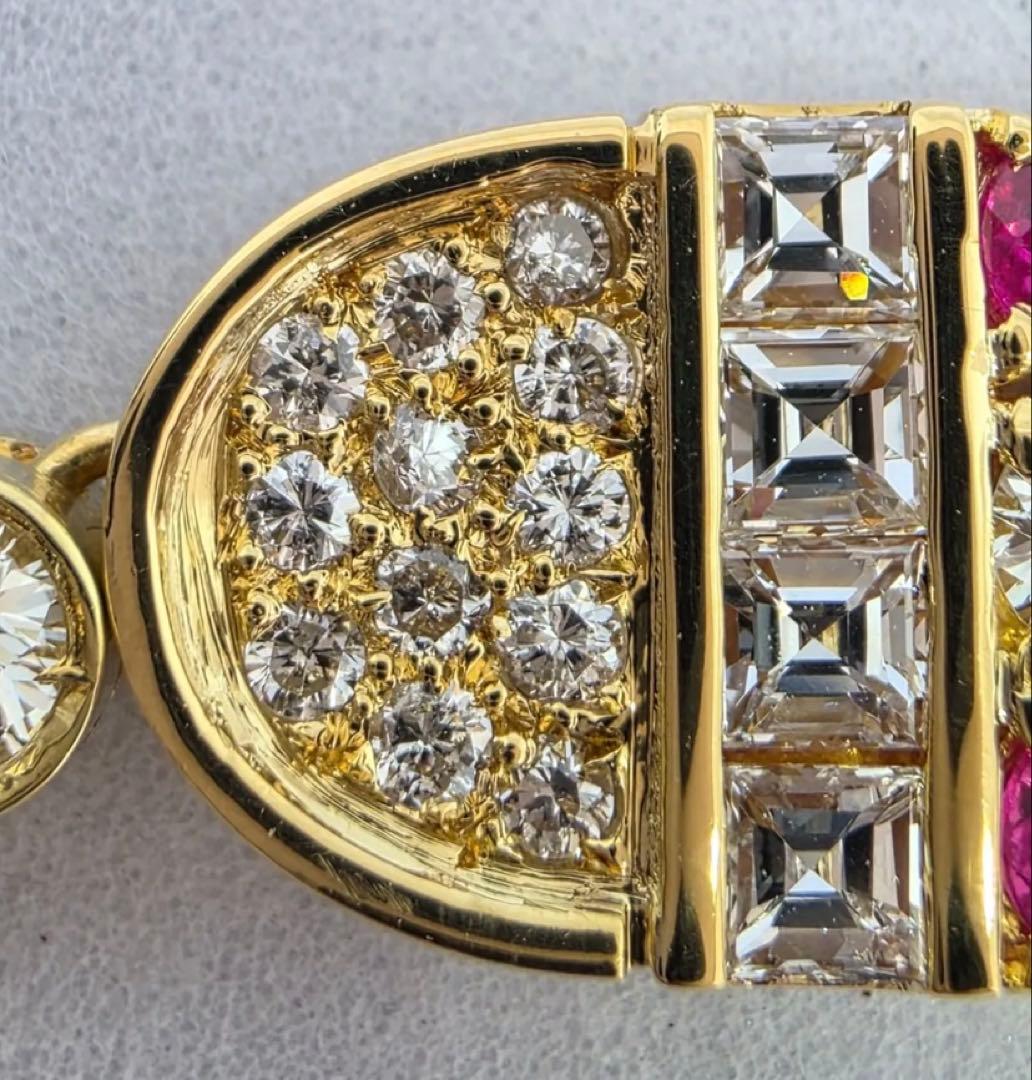 K18YGルビー ダイヤモンド ブレスレット14.7g イエローゴールド21㎝ K18YGルビー ダイヤモンド ブレスレット14.7g イエローゴールド21㎝