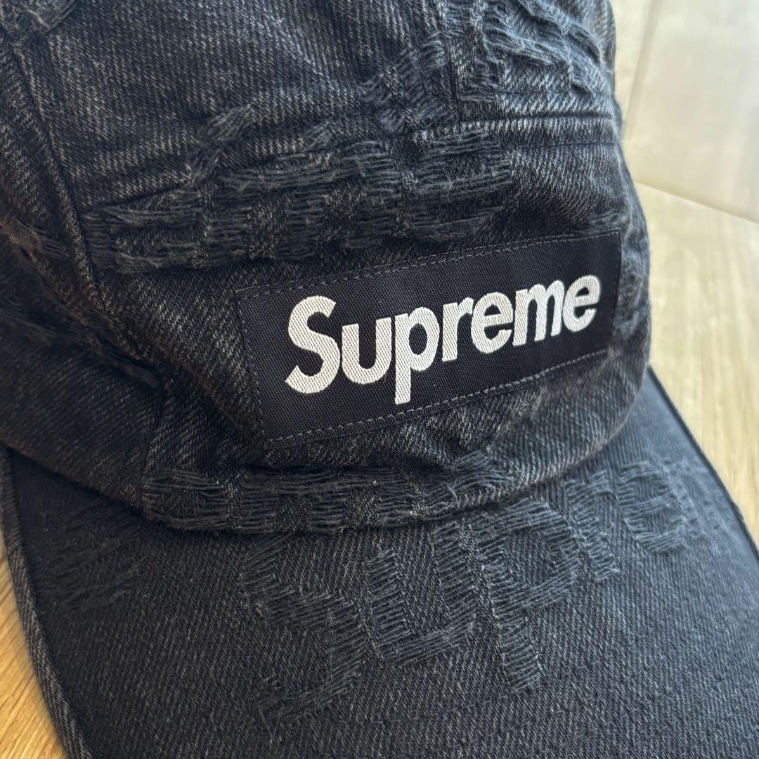 帽子 Supreme Frayed Logos Denim Camp Cap 21ss