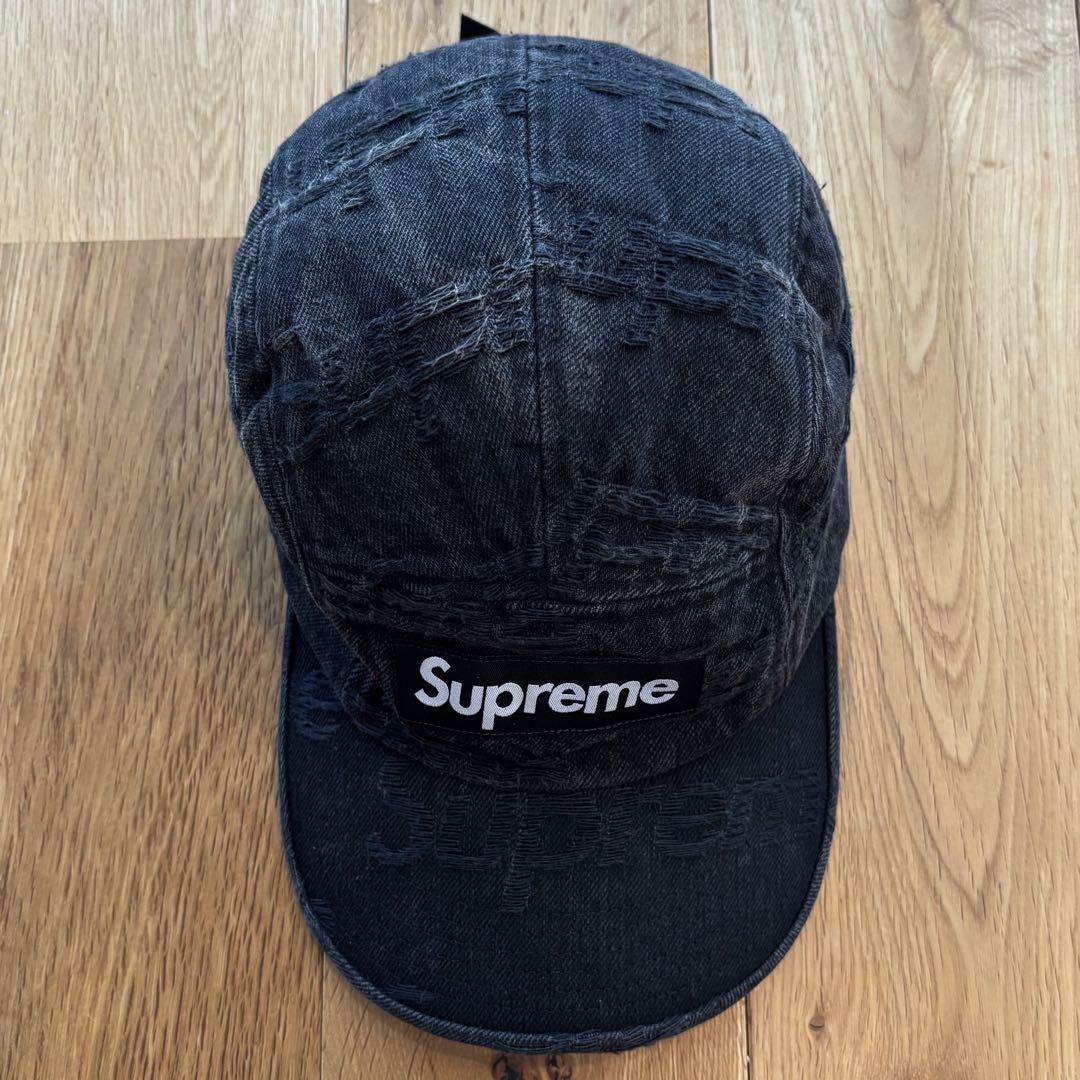帽子 Supreme Frayed Logos Denim Camp Cap 21ss