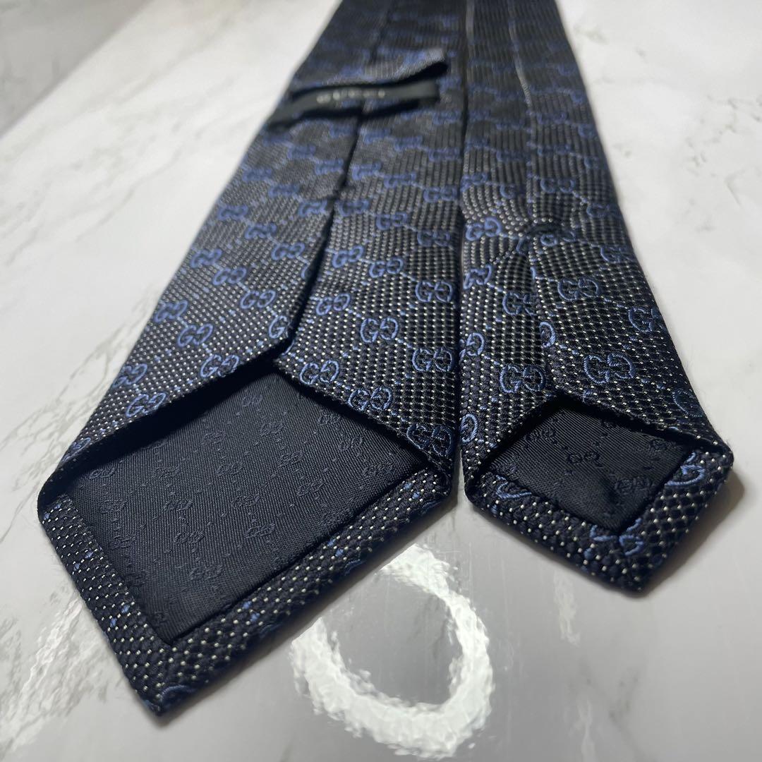 専用GUCCI ネクタイ GG柄 刺繍 シルク100% 人気 ナロータイ