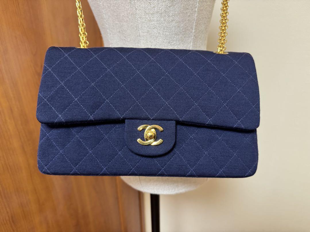 CHANEL シャネル ネイビー マトラッセ25 美品　ジャージー