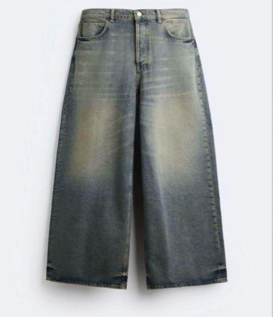 最安値ZARA オーバーダイ バギーデニム EUR36