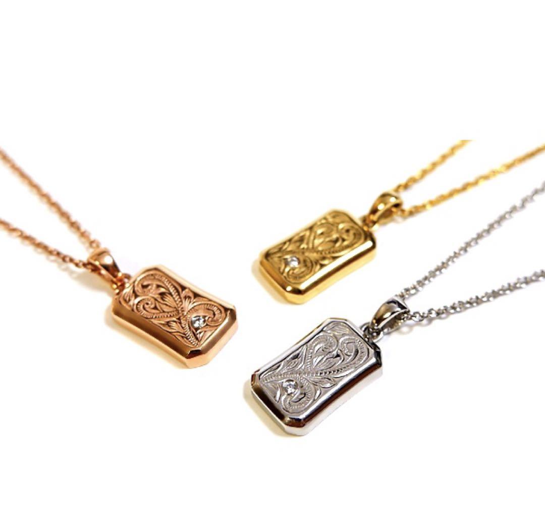 【再々入荷】ハワイアンジュエリー プレートネックレス ペア 重ね付け ドッグタグ