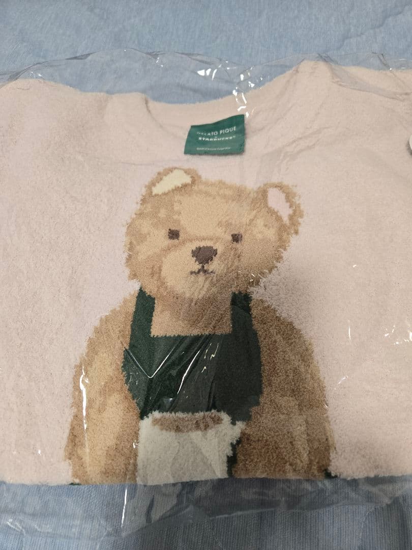 ジェラピケ パウダーベア刺繍ボーダープルオーバー ロングパンツ ソフトピンク SIZE gelato pique DECORATOM_COM_BR