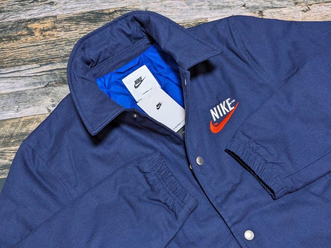 XXL ナイキ トレンド コーチジャケット 刺繍ロゴ 中綿 紺 残少 XXL ナイキ トレンド コーチジャケット 刺繍ロゴ 中綿 紺