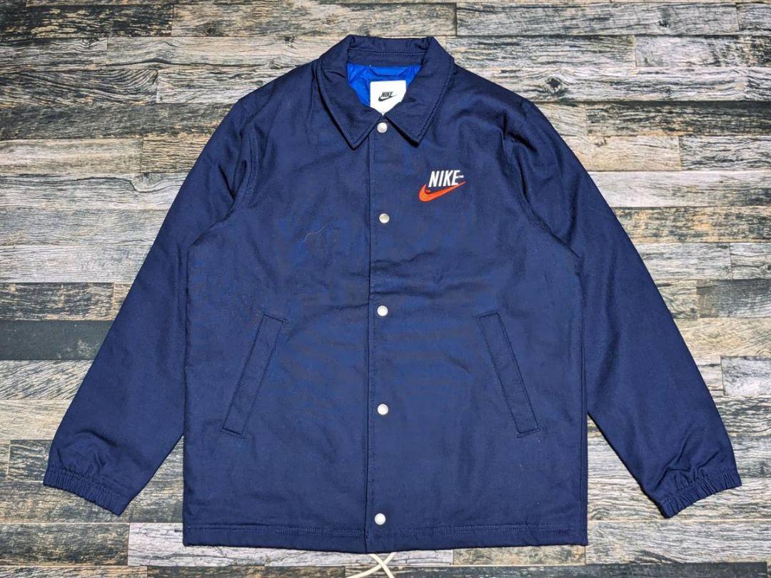XXL ナイキ トレンド コーチジャケット 刺繍ロゴ 中綿 紺 残少 XXL ナイキ トレンド コーチジャケット 刺繍ロゴ 中綿 紺