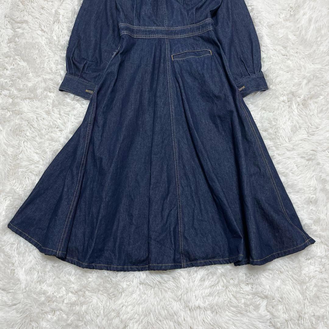 美品　ポロラルフローレン　デニム　シャツドレス　Aライン　インディゴ　M