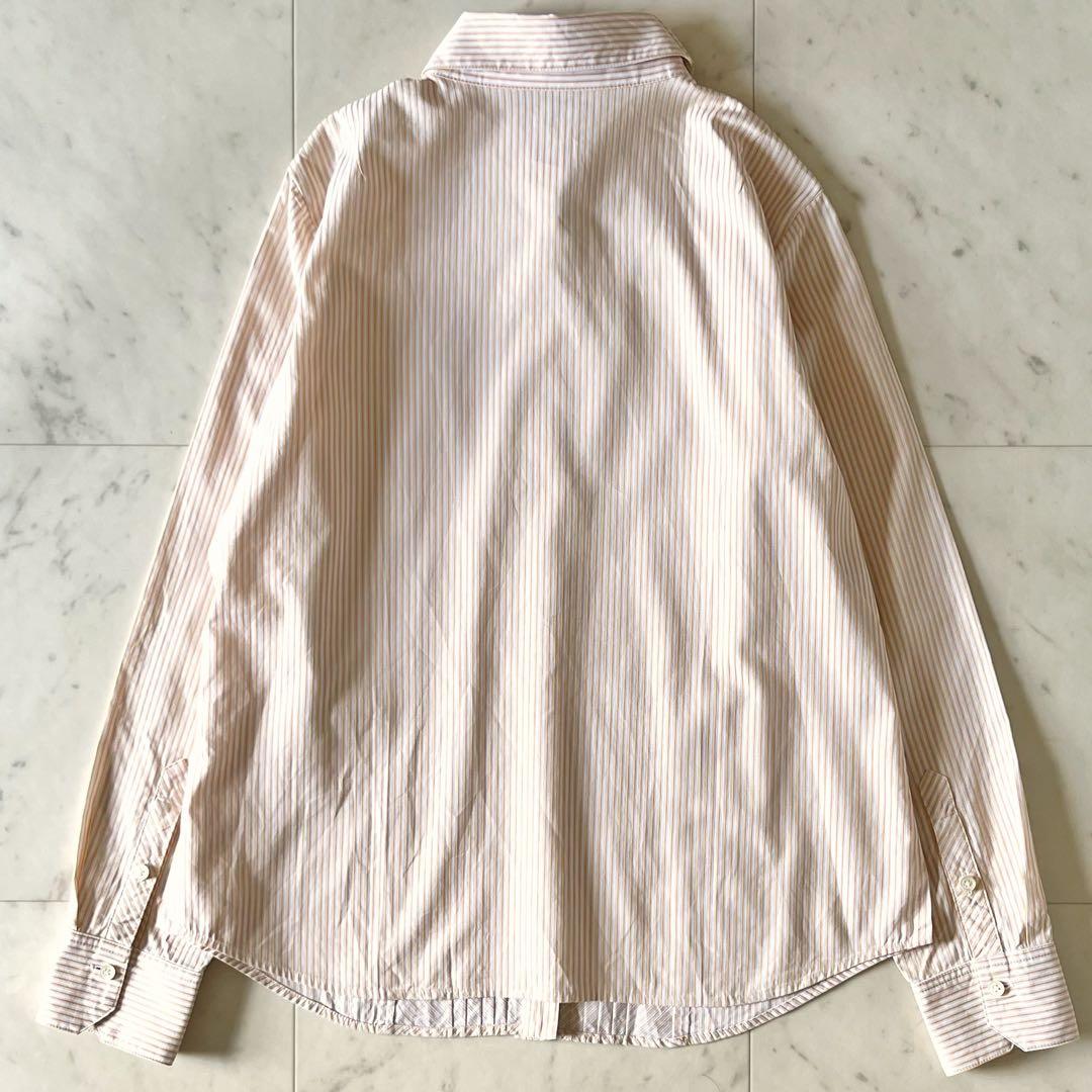【オープニング 大放出セール】 美品＊レリアン コットンピンタックブラウス 11号 オレンジ トップス