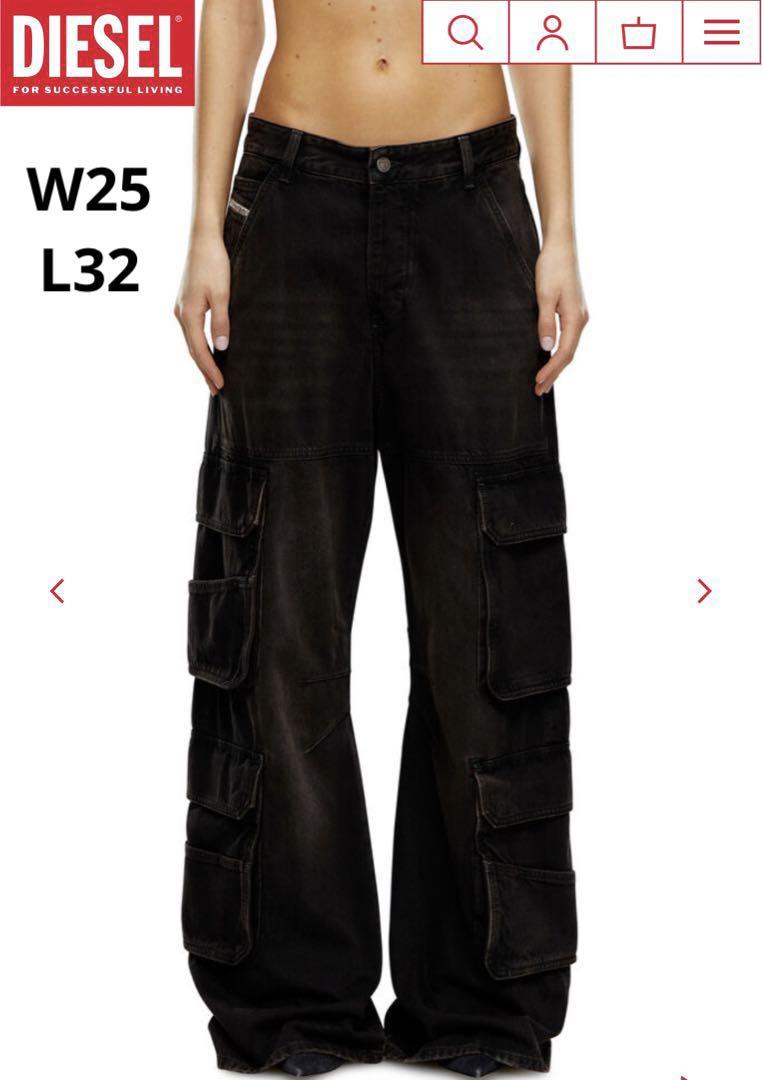 【新品未使用】diesel d-sire ワイドカーゴジーンズ w25/l32