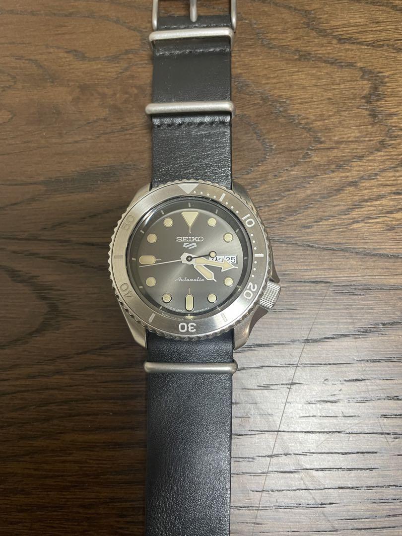 SEIKO 自動巻き ダイバーズウォッチ ブラックレザー