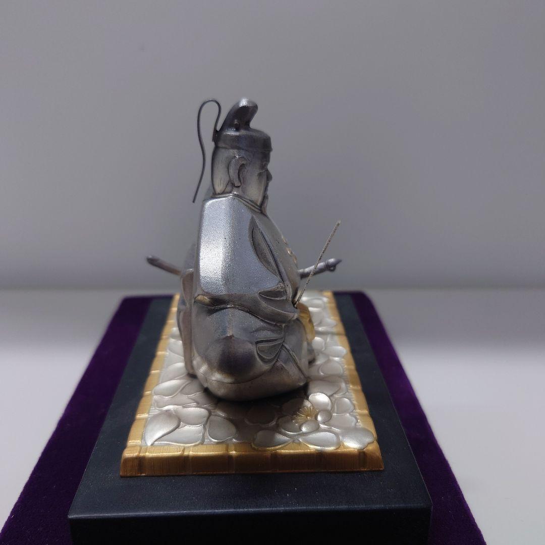 正光作 純銀製 天神様 菅原道真公 置物 共箱付き 金属工芸