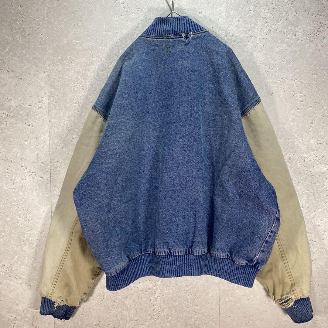 NewVintage古着90sCaterpillarデニムスタジャン中綿ポリXL