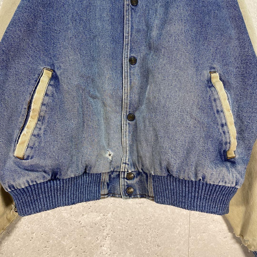 NewVintage古着90sCaterpillarデニムスタジャン中綿ポリXL