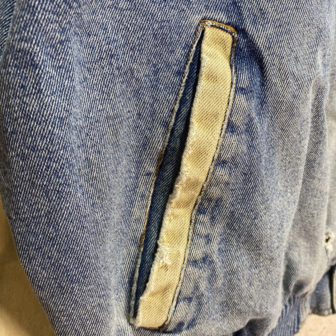 NewVintage古着90sCaterpillarデニムスタジャン中綿ポリXL