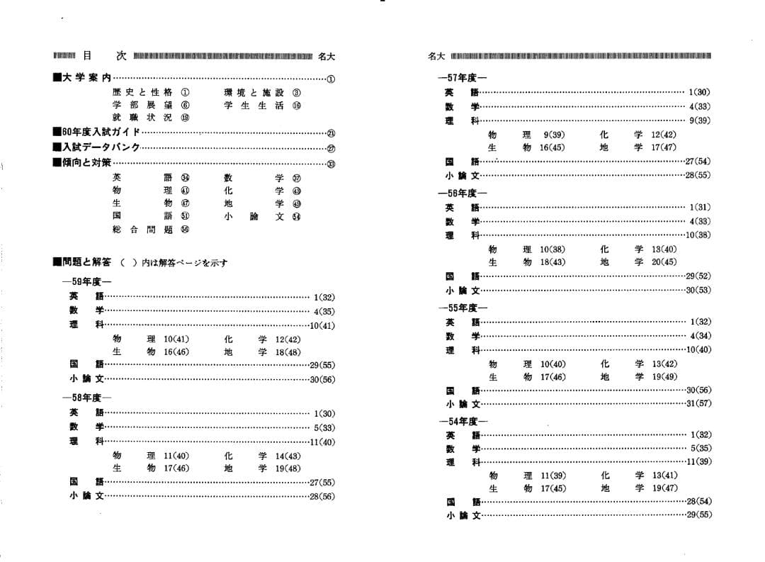 85' 名古屋大学 問題と対策 最近6ヵ年 (赤本)