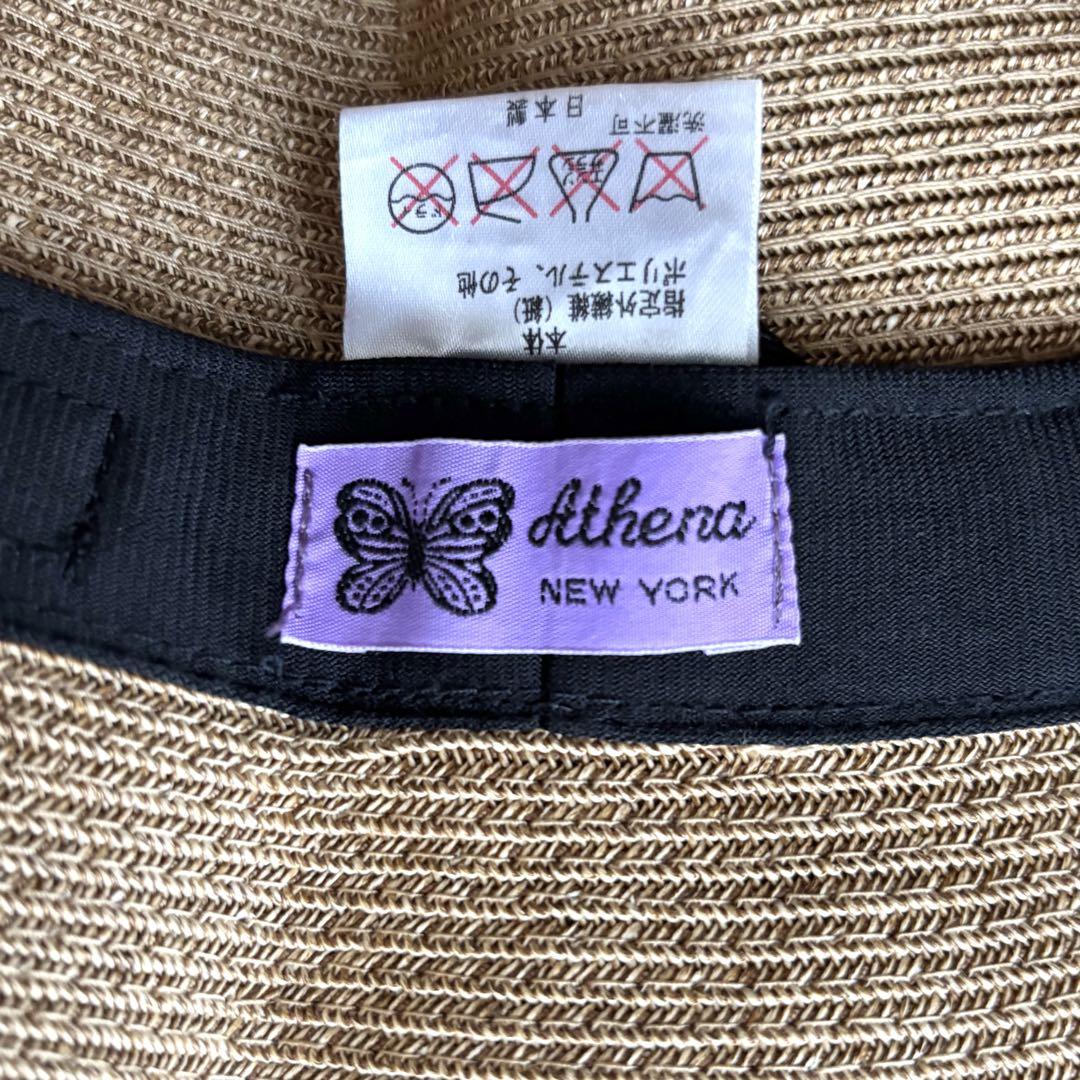 美品✨Athena Newyork アシーナ ニューヨーク麦わら帽子 日本製