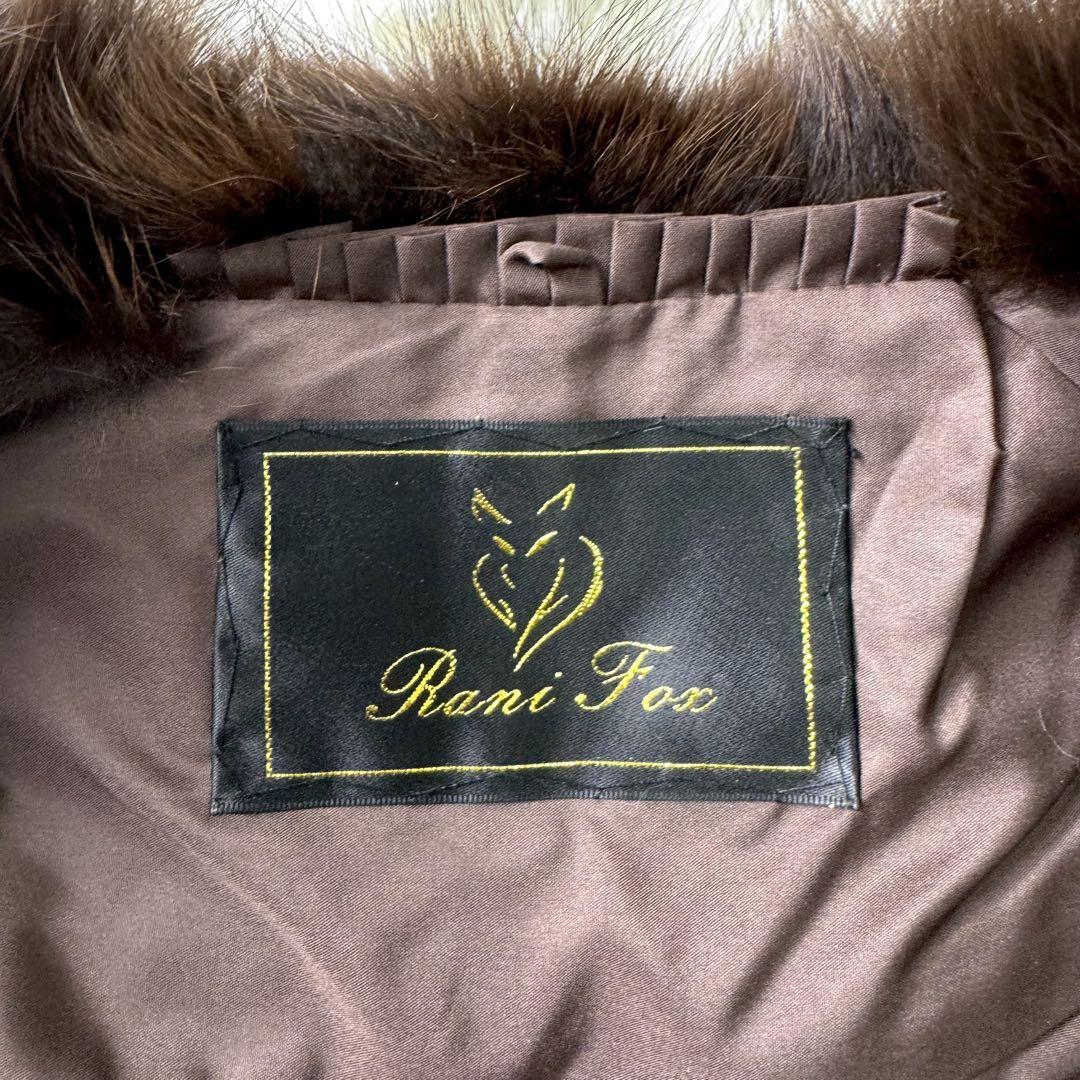 美品/希少✨リアルファー　毛皮　フォックス　ブラウン　ポンチョ　コート　40 美品/希少✨リアルファー 毛皮 フォックス ブラウン ポンチョ