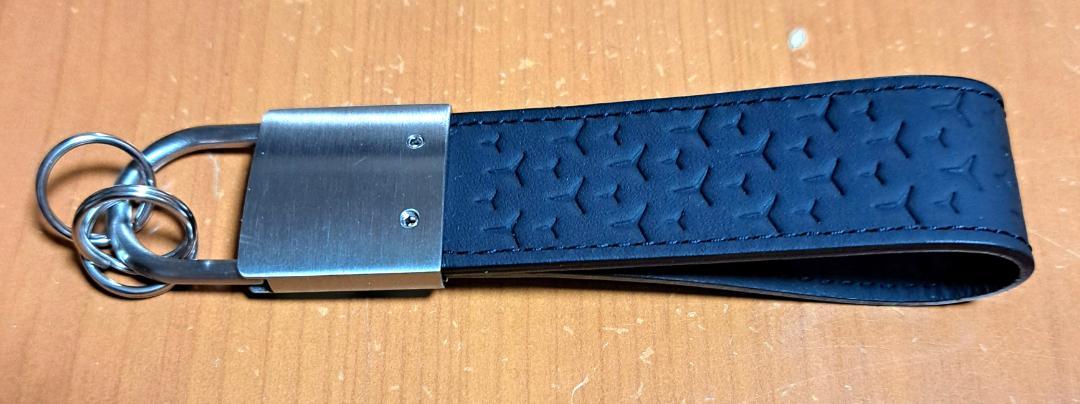 メルセデス　ベンツ　純正　キーリング レザー スターパターン　ブラック