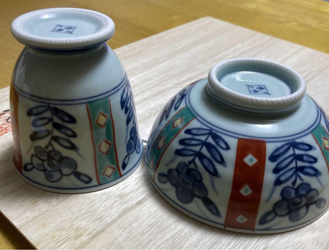 有田焼   有田浪漫食事の友揃清秀作湯呑&茶碗5種セット