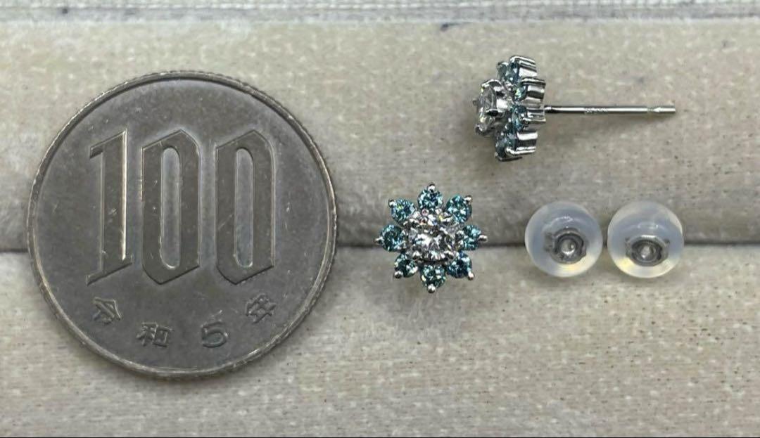 JE363☆高級 ダイヤモンド約0.64ct プラチナ ピアス 鑑付 - メルカリ