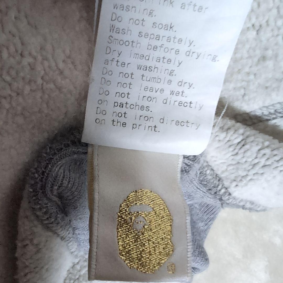 en12 A BATHING APE グレー フーディー ビッグロゴ メンズL