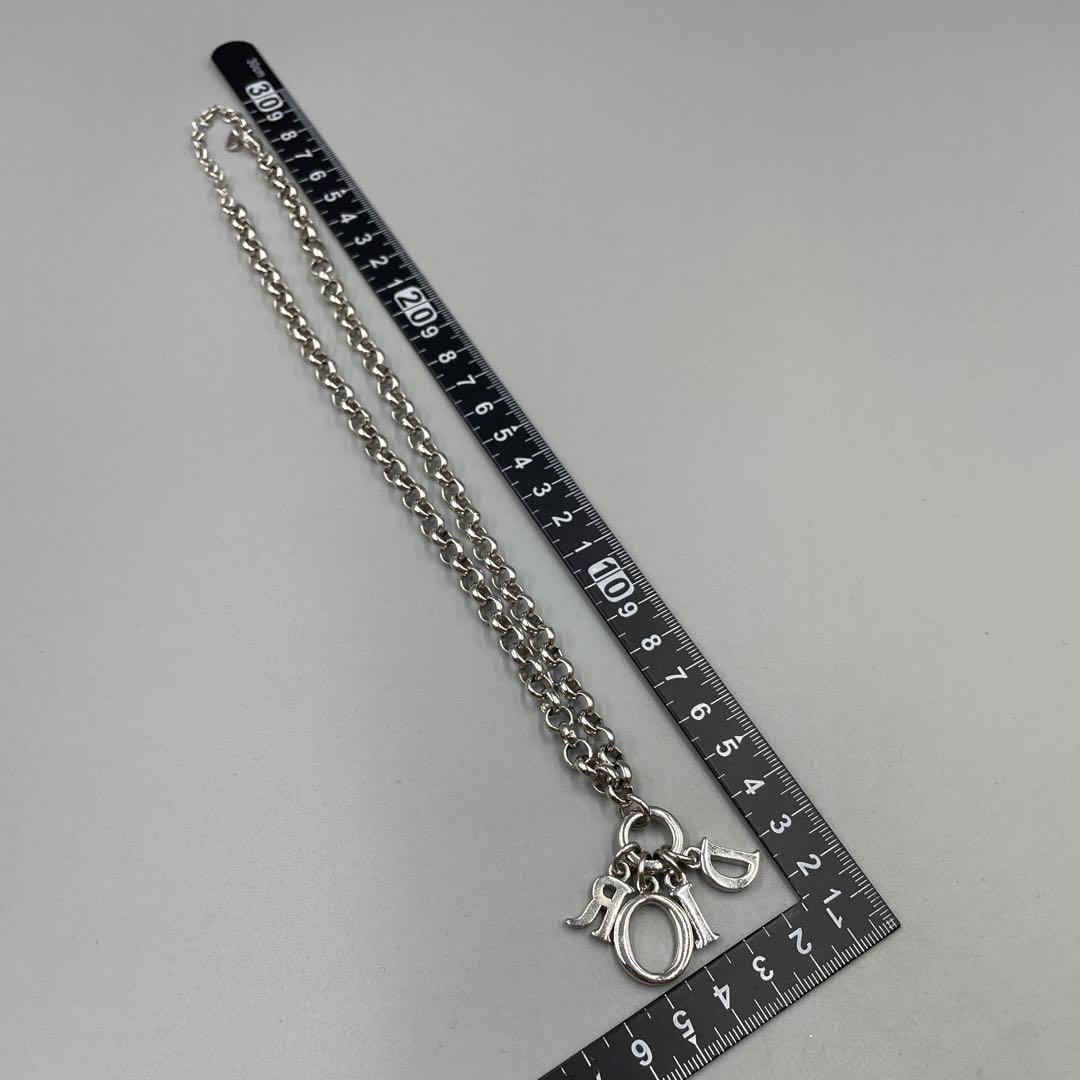 053 訳ありDior シルバーチェーンネックレス ロゴチャーム付き