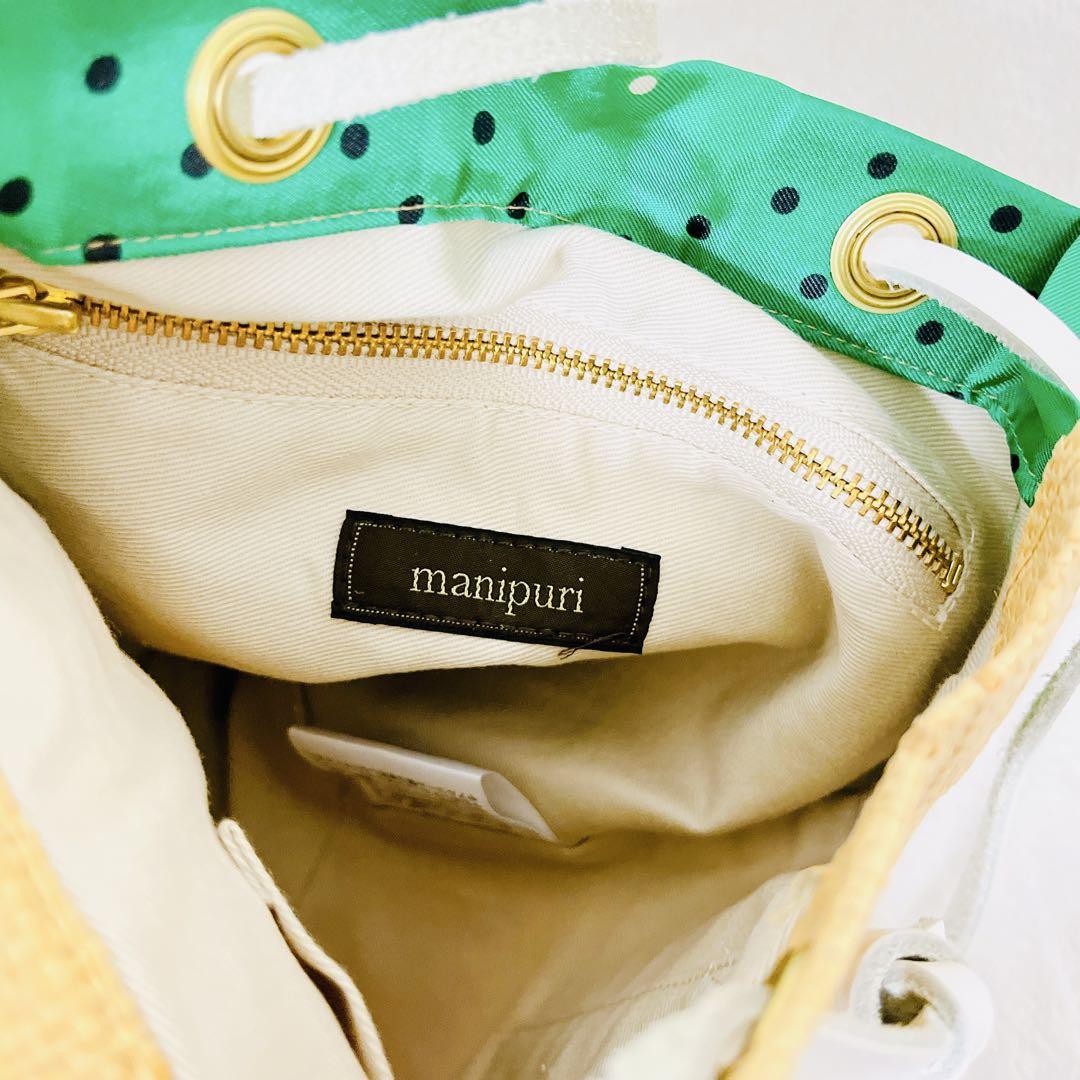 美品☆manipuri トートバッグ ショルダー ドット ドッキング S